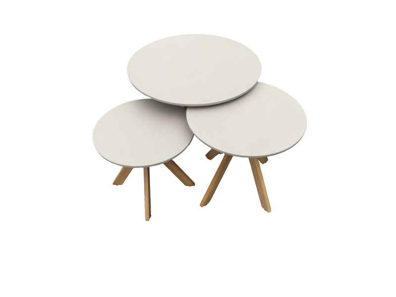 Eurofleur Aanbieding Set van 3 Luzern bijzettafels 59,5x45 cm, 45x41 cm, 39x35,5 cm -