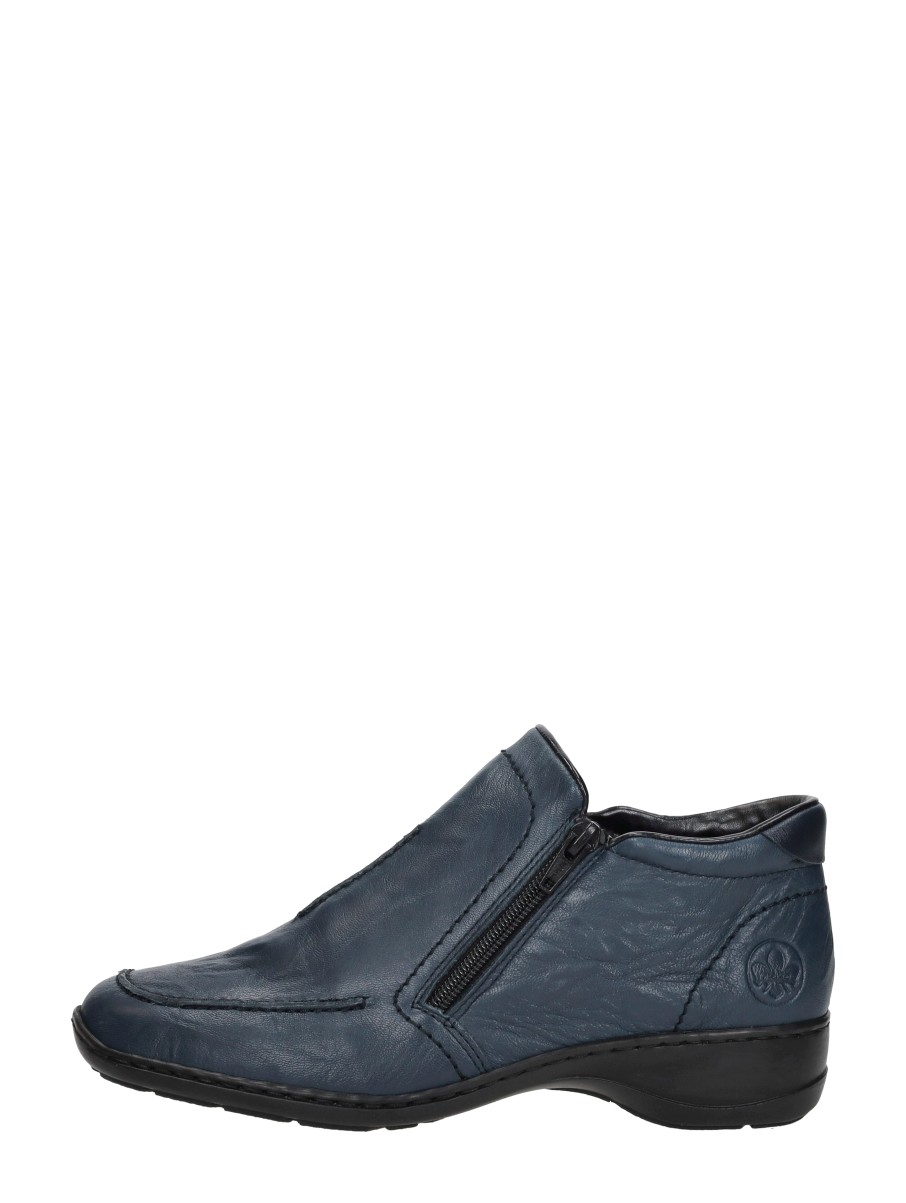 Rieker - Enkellaarsjes Plat - Blauw