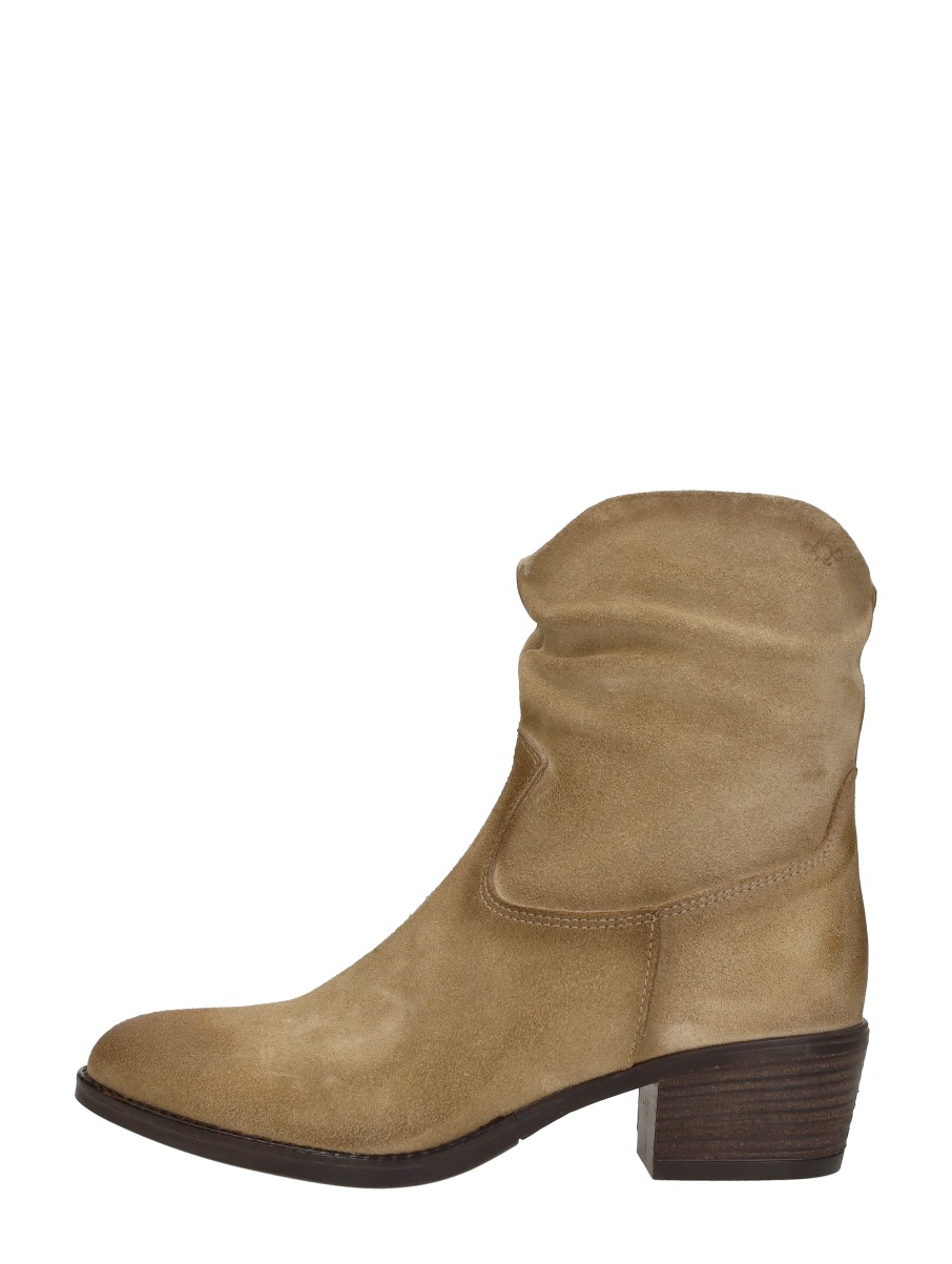 Aqa - Enkellaarsjes Hak - Beige - Beige