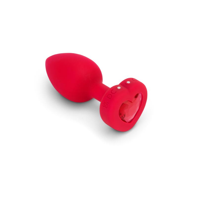 B-Vibe - Vibrating Heart Plug M/L Red - Rood