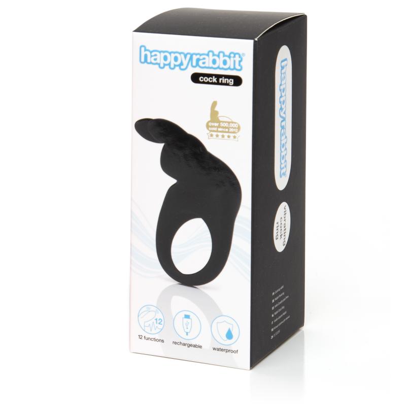 Happy Rabbit – Rabbit Cockring – - Zwart - Zwart