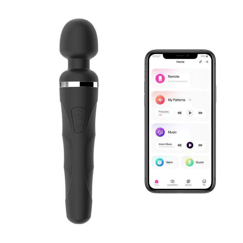 Lovense - Domi 2 Mini Wand Vibrator - Zwart