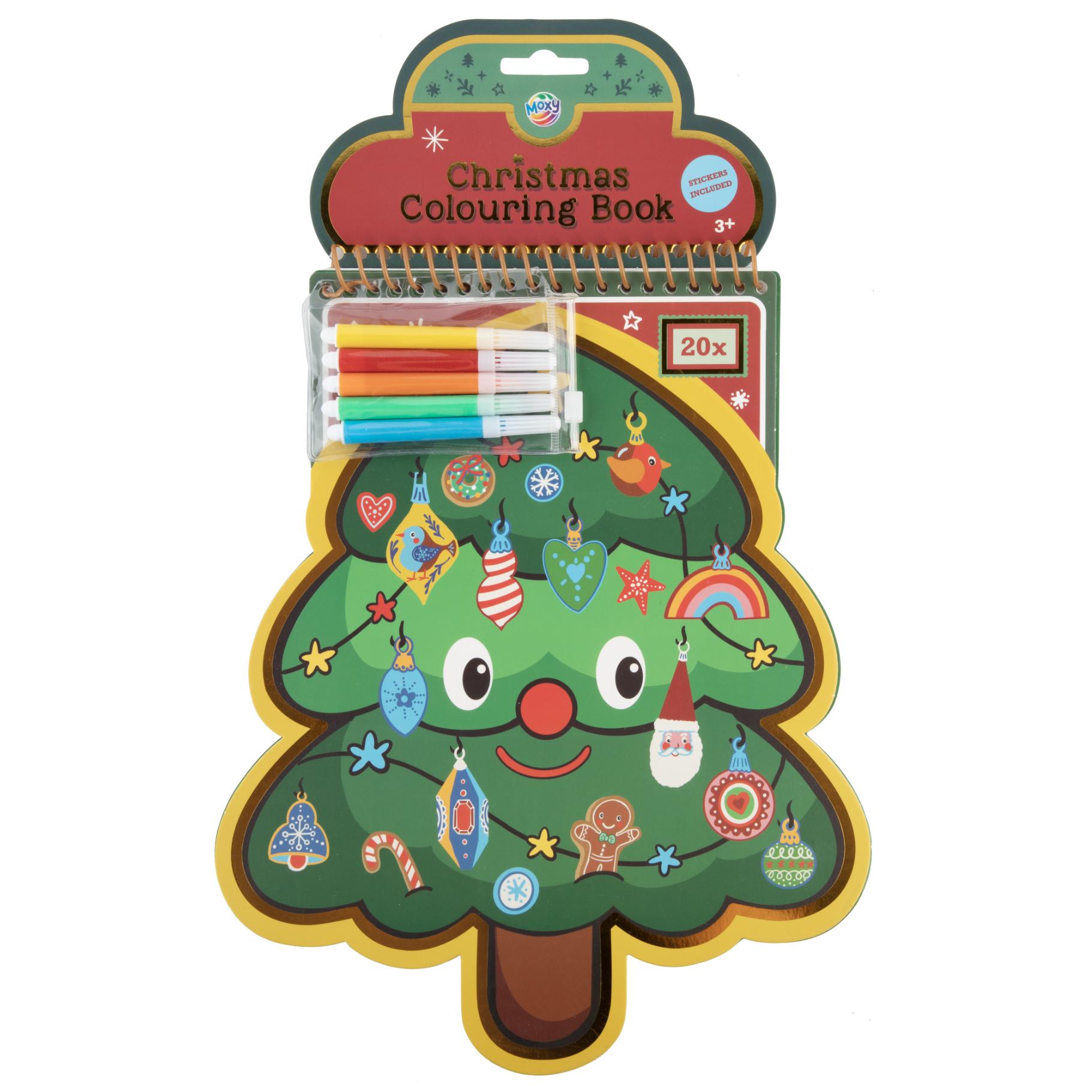 Top1Toys Kleurboek kerstboom 20 pagina's 30 cm met stickers