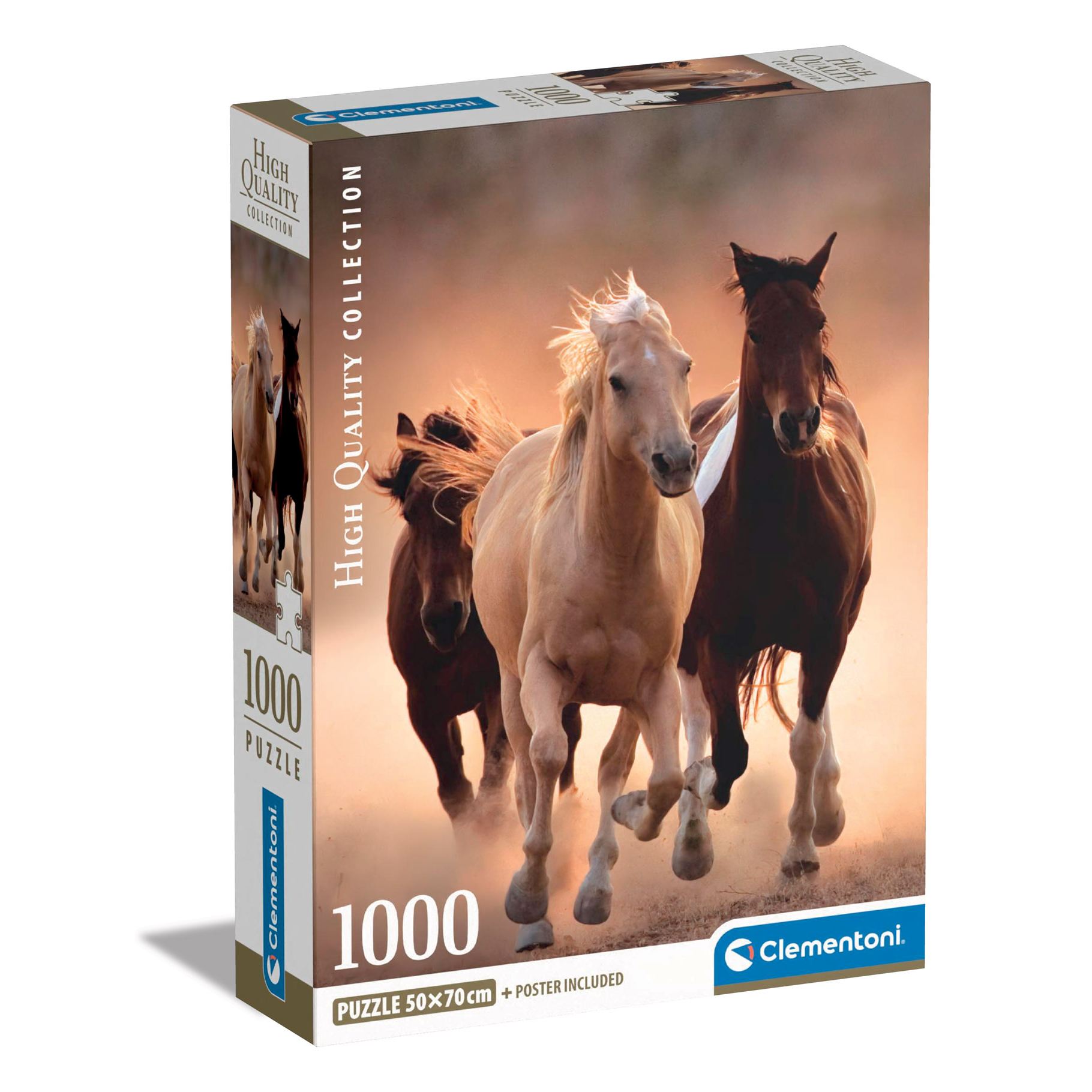 Top1Toys Clementoni Puzzel 1000 stuks rennende paarden compact