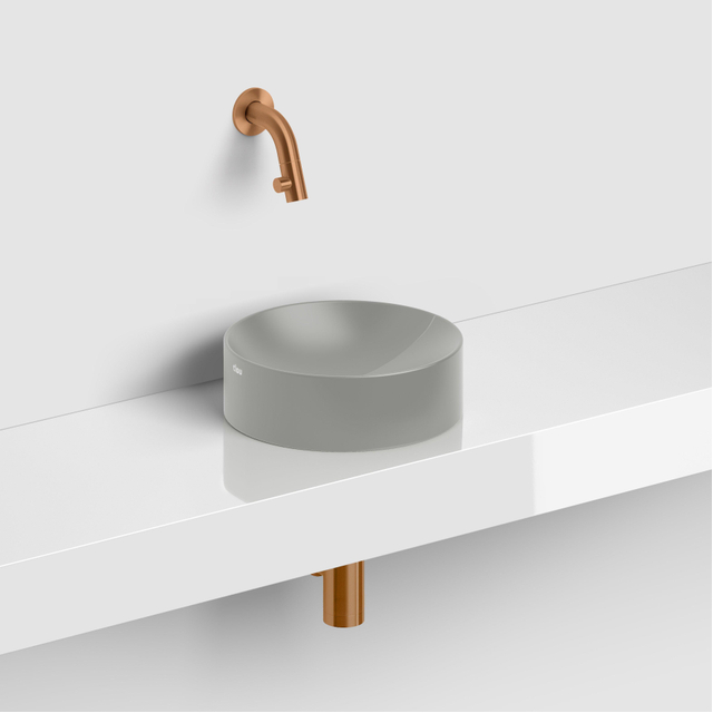 Clou Vale fontein 22cm Keramiek rond zonder kranenbank mat grijs CL/03.32164