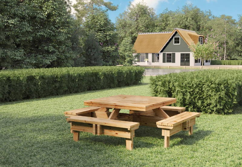 Tuindeco Picknicktafel vierkant I -