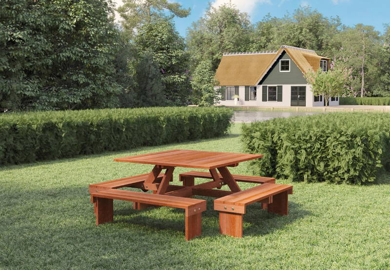 Tuindeco Picknicktafel vierkant II -