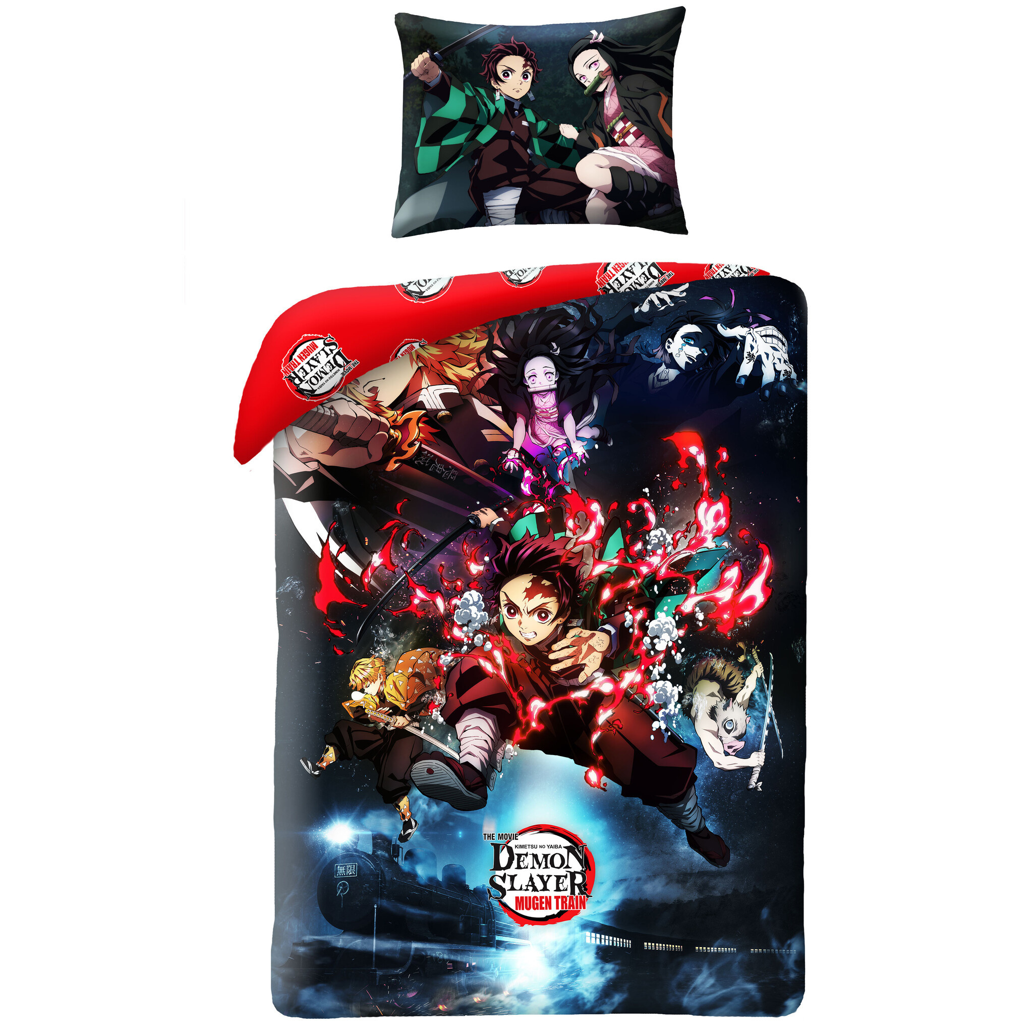 Dekbedovertrek, Mugen Train - 140 x 200 + 70 x 90 cm - Polyester
