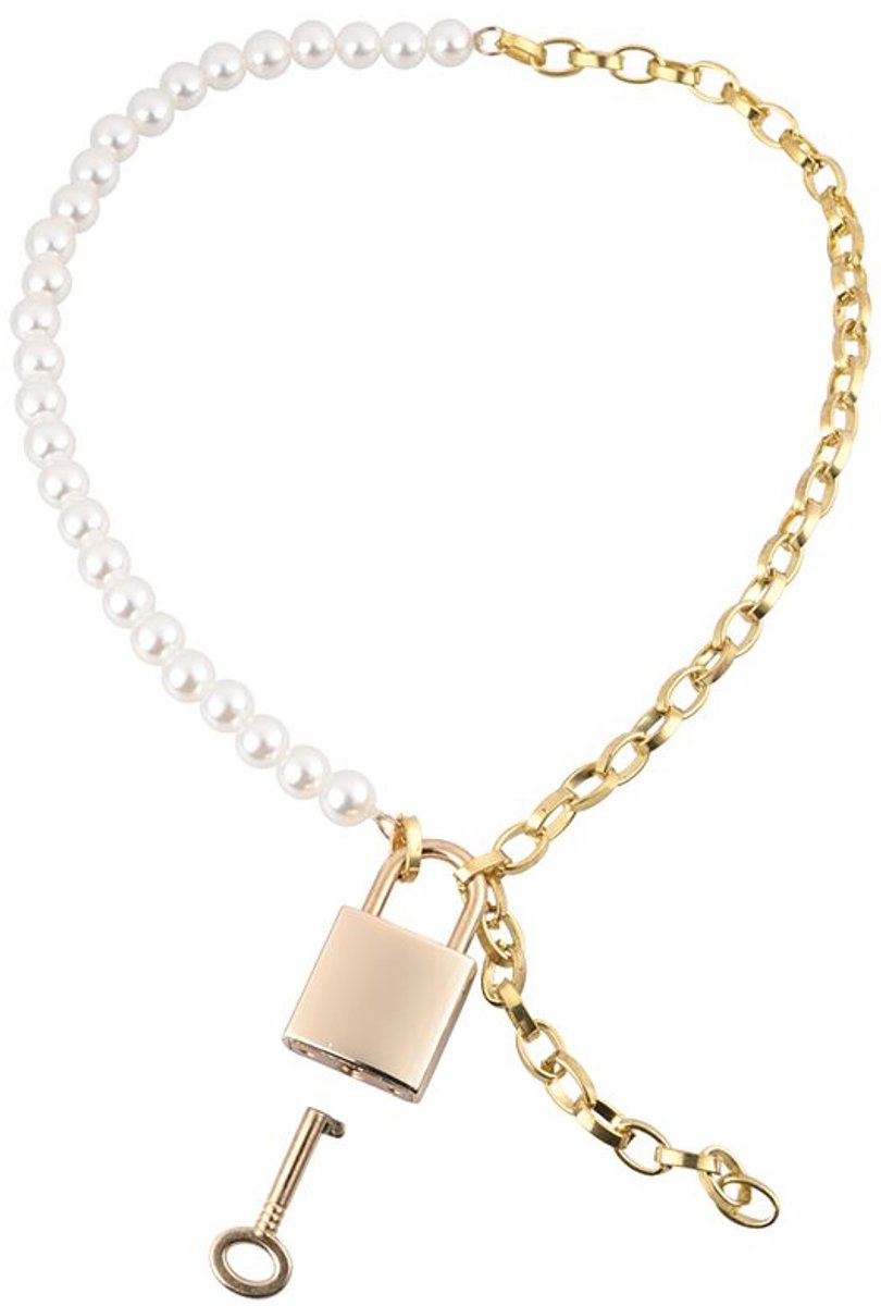 Sex and Mischief - Parel halsband met slot