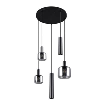 Trendhopper Hanglamp Metaro 5 lichts rond - Zwart