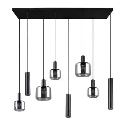 Trendhopper Hanglamp Metaro 8 lichts - Zwart