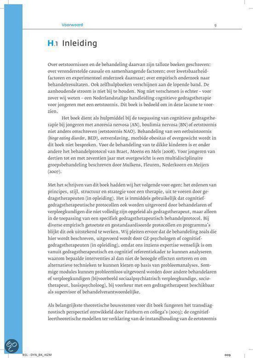 Bohn Stafleu Van Loghum Cognitieve gedragstherapie bij jongeren met een eetstoornis