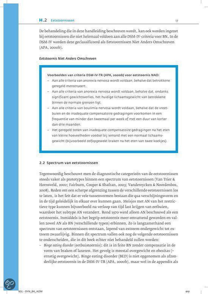 Bohn Stafleu Van Loghum Cognitieve gedragstherapie bij jongeren met een eetstoornis