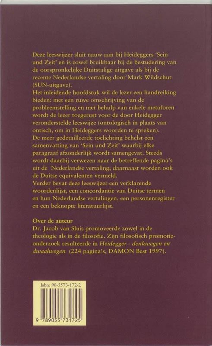 Damon B.V., Uitgeverij Leeswijzer bij &apos;Zijn en tijd&apos; van Martin Heidegger