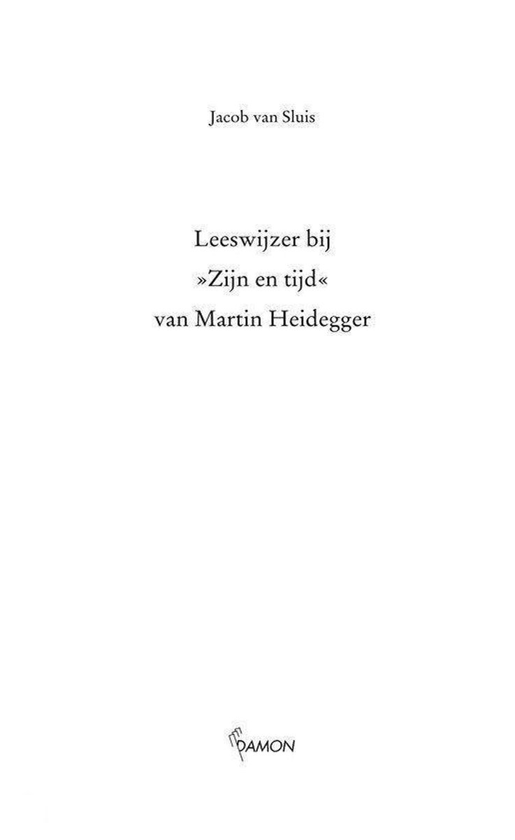 Damon B.V., Uitgeverij Leeswijzer bij &apos;Zijn en tijd&apos; van Martin Heidegger