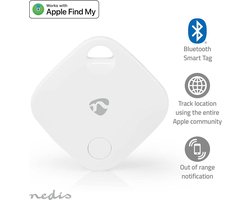 Nedis Sleutelvinder | Batterij Gevoed | 1x CR2032 | Incl. batterijen | Batterijlevensduur tot: 1 Jaar | Wi