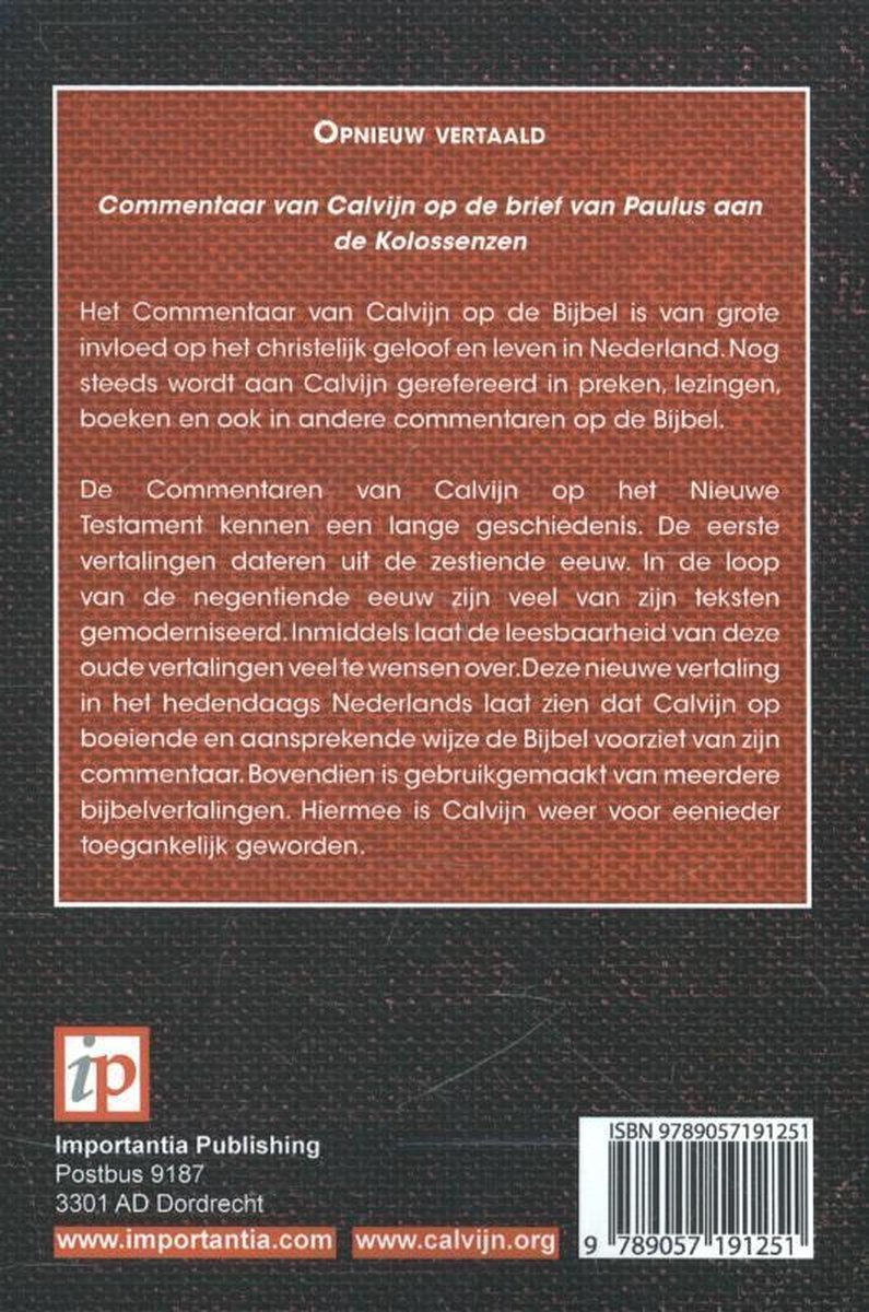 Importantia Publishing De brief van Paulus aan de kolossenzen