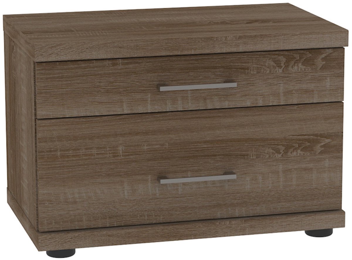 Comfort Collectie Nachtkast Bienne Met 2 Laden - 50 x 41 x 36 cm - truffel eiken