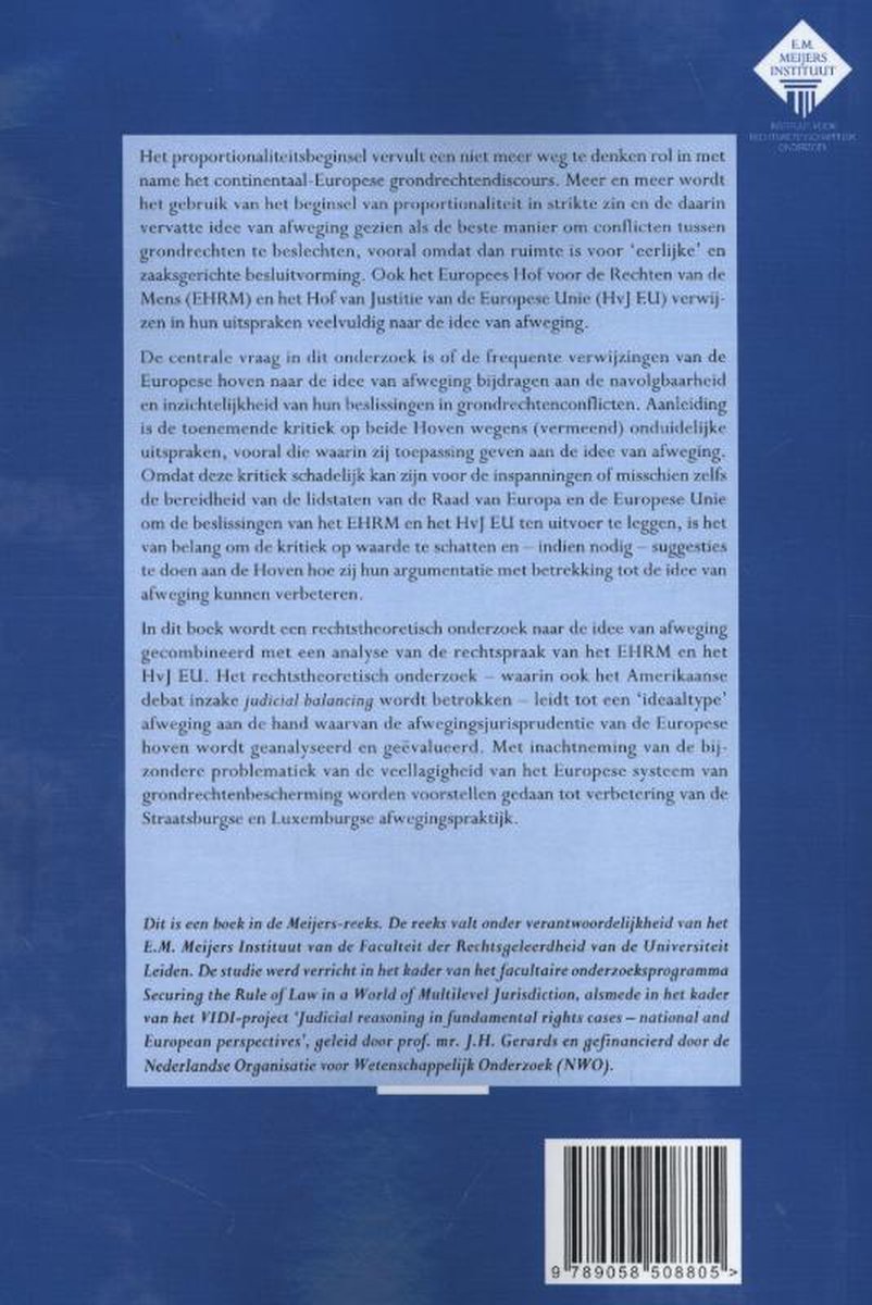 Wolf Legal Publishers Afweging van grondrechten in een veellagig rechtssysteem