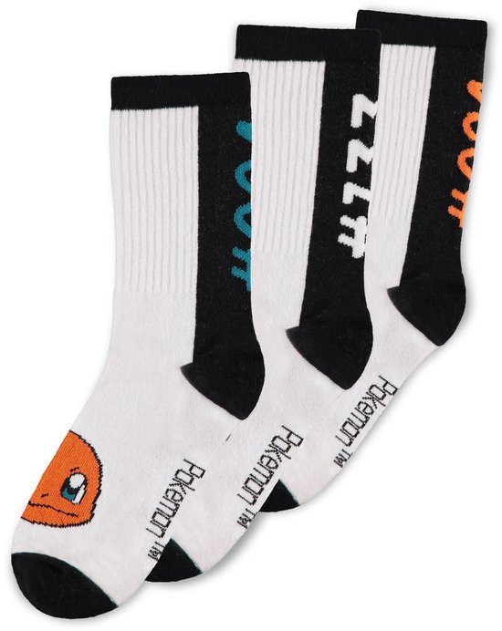 Difuzed Pokémon - White Sport Socks (3Pack)
