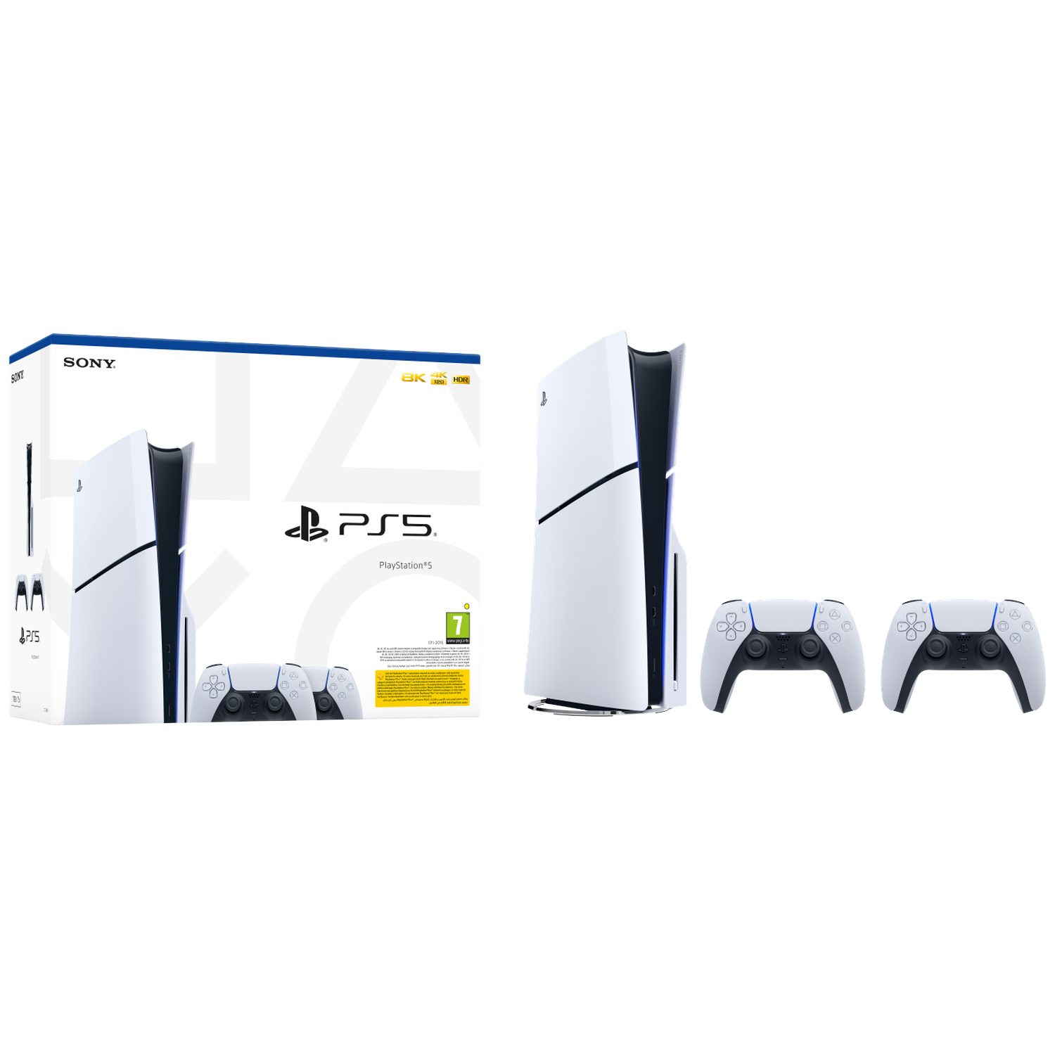 Sony PlayStation 5 Disc Edition + 2 Dualsense Wireless Controllers (SLIM VERSION)