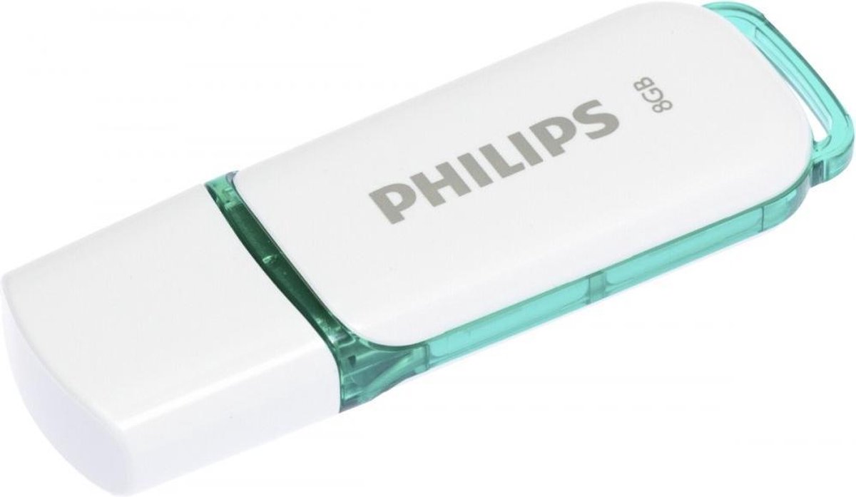 Philips FM08FD70B USB flash drive 8 GB USB Type-A 2.0 Turkoois, - Wit