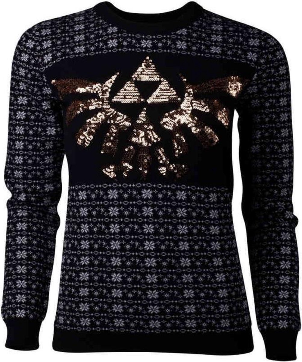 Difuzed Zelda - Tri-Force Glitter Knitted Women's Christmas Sweater