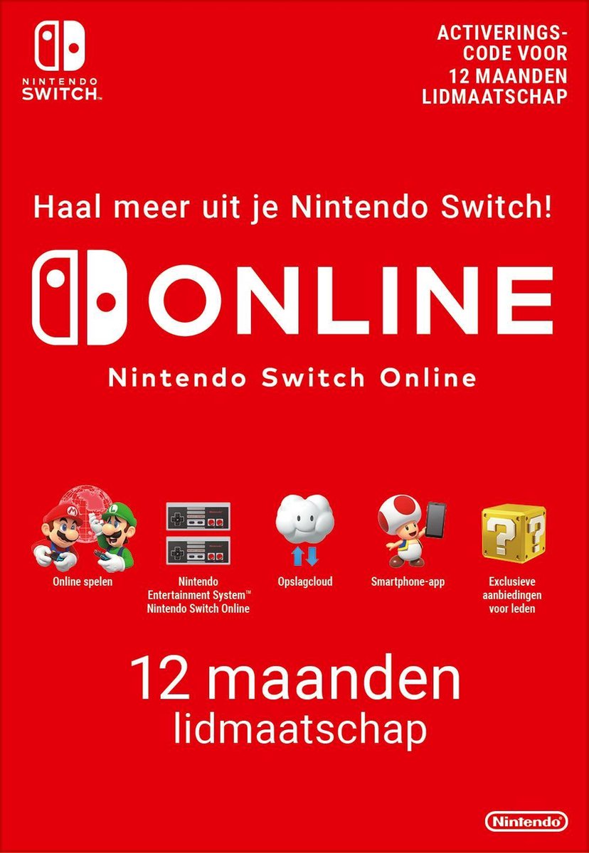 Nintendo Nintendo Switch Online Lidmaatschap 12 Maanden