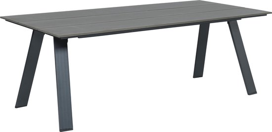 Garden Impressions Nevada dining tafel 240x100 carbon black/ vint. wood plw. - - Zwart