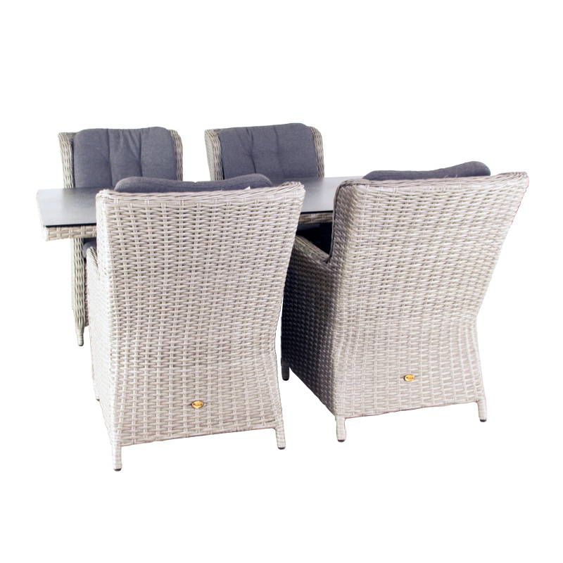 Oosterik Home Diningset Santa Rosa Salty Grey D 180 x B 90 x H 75 cm Oosterik Home - Oosterik home - Grijs