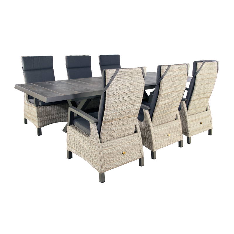 Oosterik Home Dining set East Haven Sunrise Beige 202 - 264 x 100 x 77 cm Oosterik Home - Oosterik home