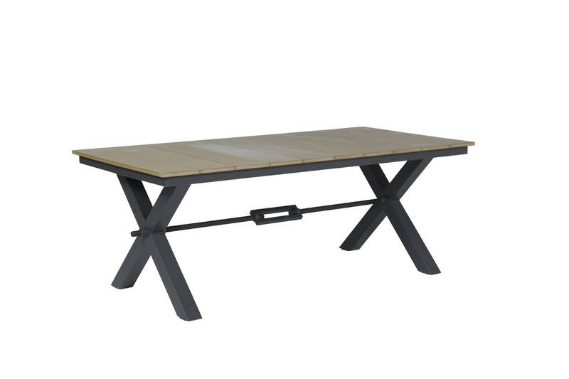 Garden Impressions Robusto tafel 200x100xH76 VW vintage teak/ carbon black Garden Impressions - Garden impressions - Zwart