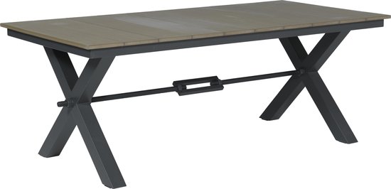 Garden Impressions Robusto tafel 200x100xH76 VW vintage teak/ carbon black - - Zwart
