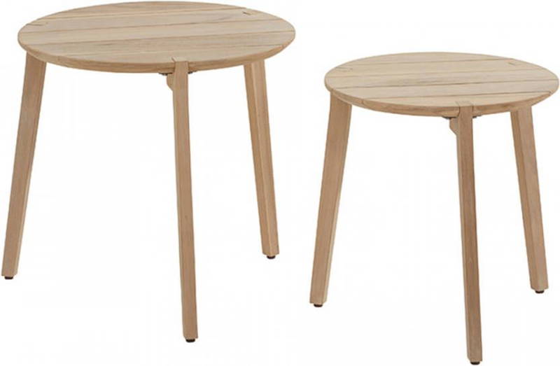 4SO Gabor Set of 2 Coffee tafels Teak dia. 45 & dia. 55 cm 4SO - 4so