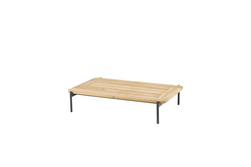 4SO Yoga Coffee Tafel Natural Teak Antracite 120 x 75 x 25 cm 4SO - 4so - Zwart