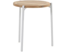 4SO Yoga Bijzet Tafel Natural Teak Frost Grey dia. 45 cm - - Grijs