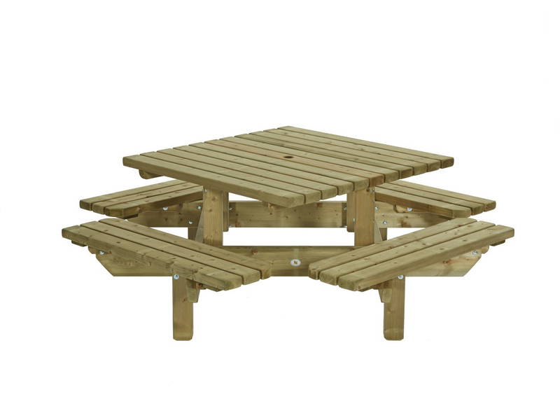 Talen Buitenmeubelen Picknicktafel vierkant 195x195 cm Talen Buitenmeubelen - Talen buitenmeubelen - Groen