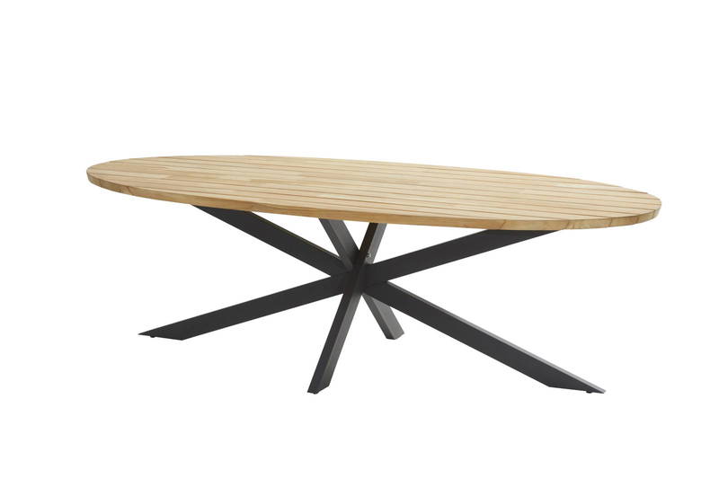 4SO Taste Prado Dining Tafel Teak Antracite Ellipse 240 x 115 cm 4SO - 4so - Zwart