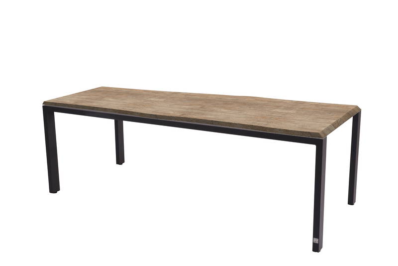 4SO Goa Tafelframe Antracite Met Tafelblad Robusto Teak 220 x 95 cm 4SO - 4so - Grijs