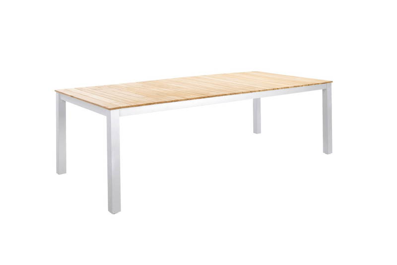 Arashi dining table 220x100 cm aluminium salix/teak Yoi - Yoi