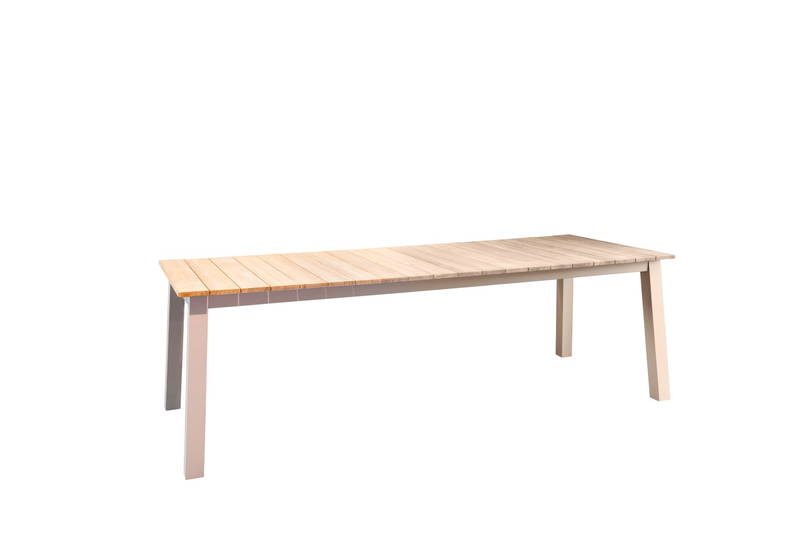 Muro dining table 236x90 cm aluminium salix/teak Yoi - Yoi