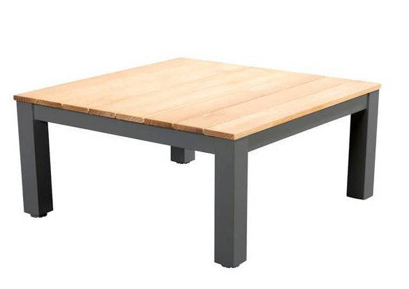 Midori coffee tafel 75x75cm aluminium dark grey teak Yoi - Yoi - Grijs