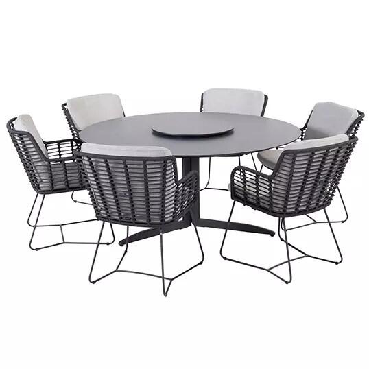 4SO Fabrice Embrace diningset met Lazy Suzan 4 4SO - 4so - Grijs