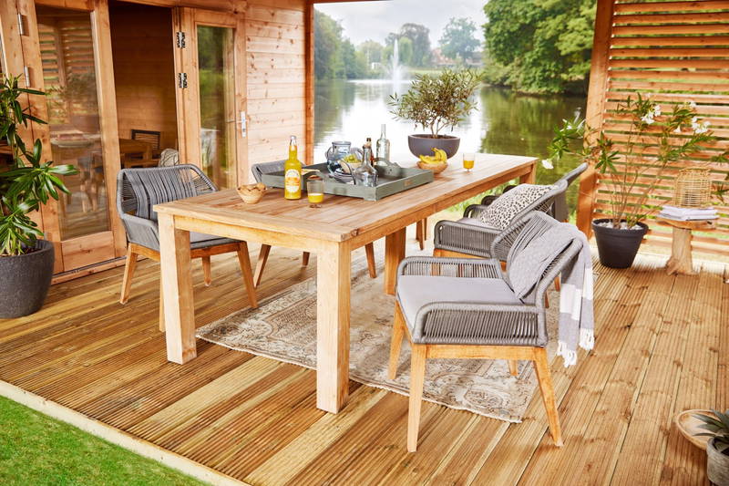 Tuindeco Tuintafel Rustiek teak 300 cm (met extra middenpoot) Tuindeco - Tuindeco