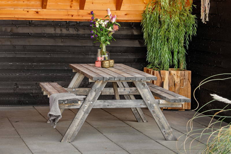 Tuindeco Picknicktafel basis vuren grijs geimpregneerd 180 cm Tuindeco - Tuindeco