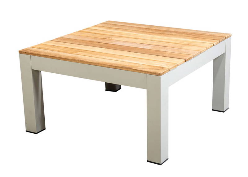 Midori coffee table 77,5x77,5 cm aluminium salix/teak Yoi - Yoi