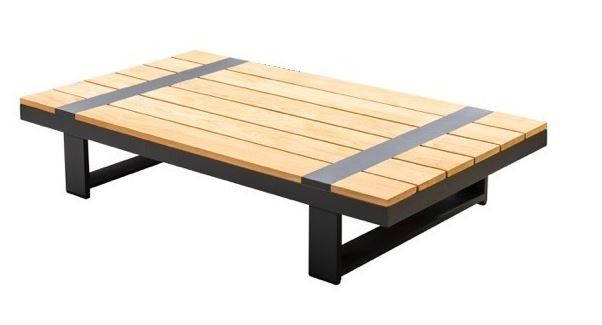 Yuwaa coffee XL aluminium dark grey teak Yoi - Yoi - Grijs