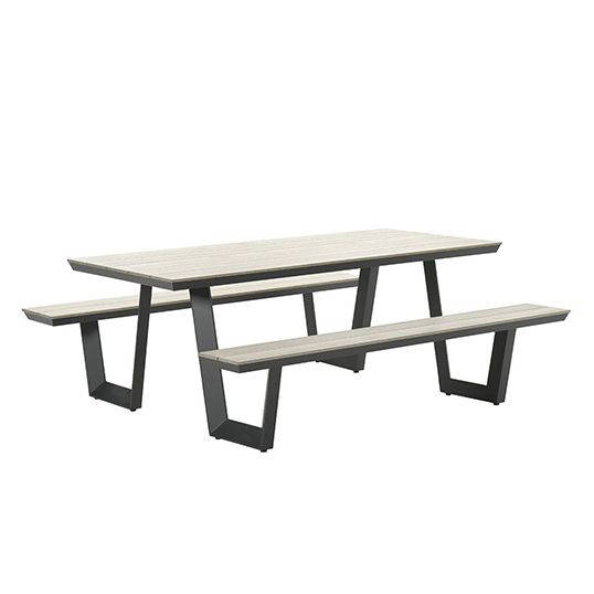 Garden Impressions Bell picknick set 200x90xH75 carbon black/light teak polyw Garden Impressions - Garden impressions - Zwart