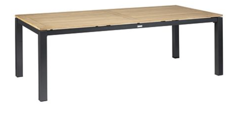 Exotan Memphis Tuintafel Teak Antraciet 220x100 cm tuinmeubel Exotan - Exotan - Zwart