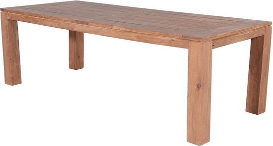 Garden Impressions Mexico Tafel 240X100X76cm Natural Teak Poten 12X12cm -